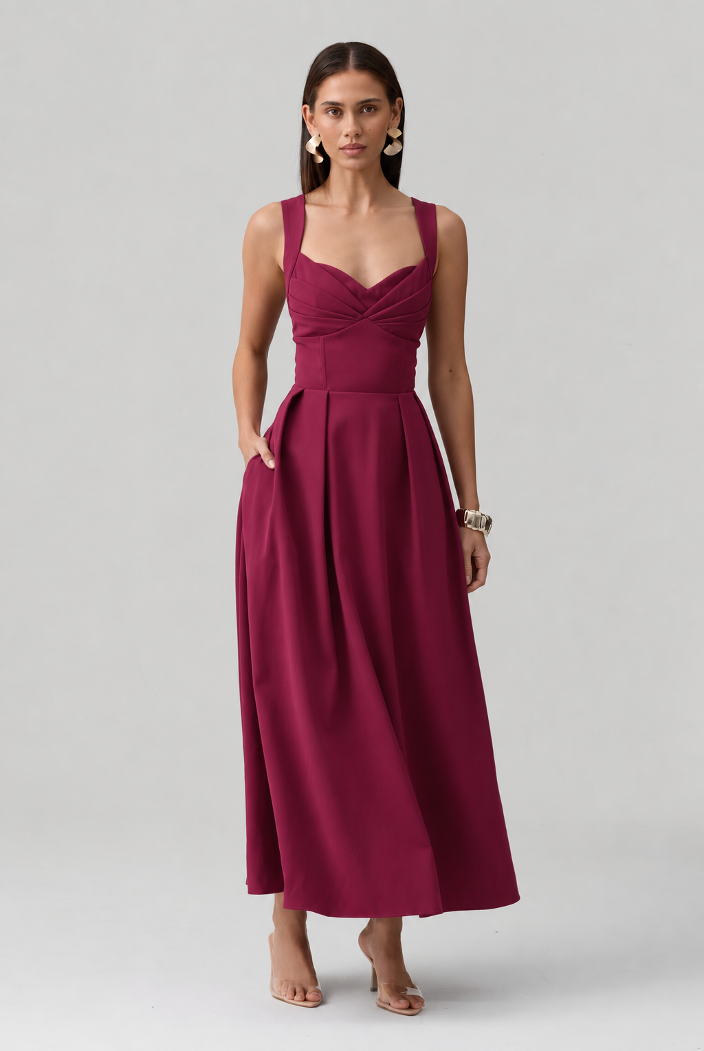 Elea Dress in Wine