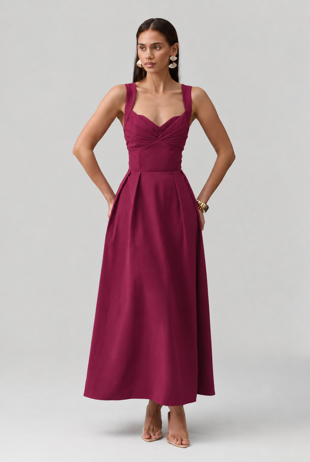 Elea Dress in Wine
