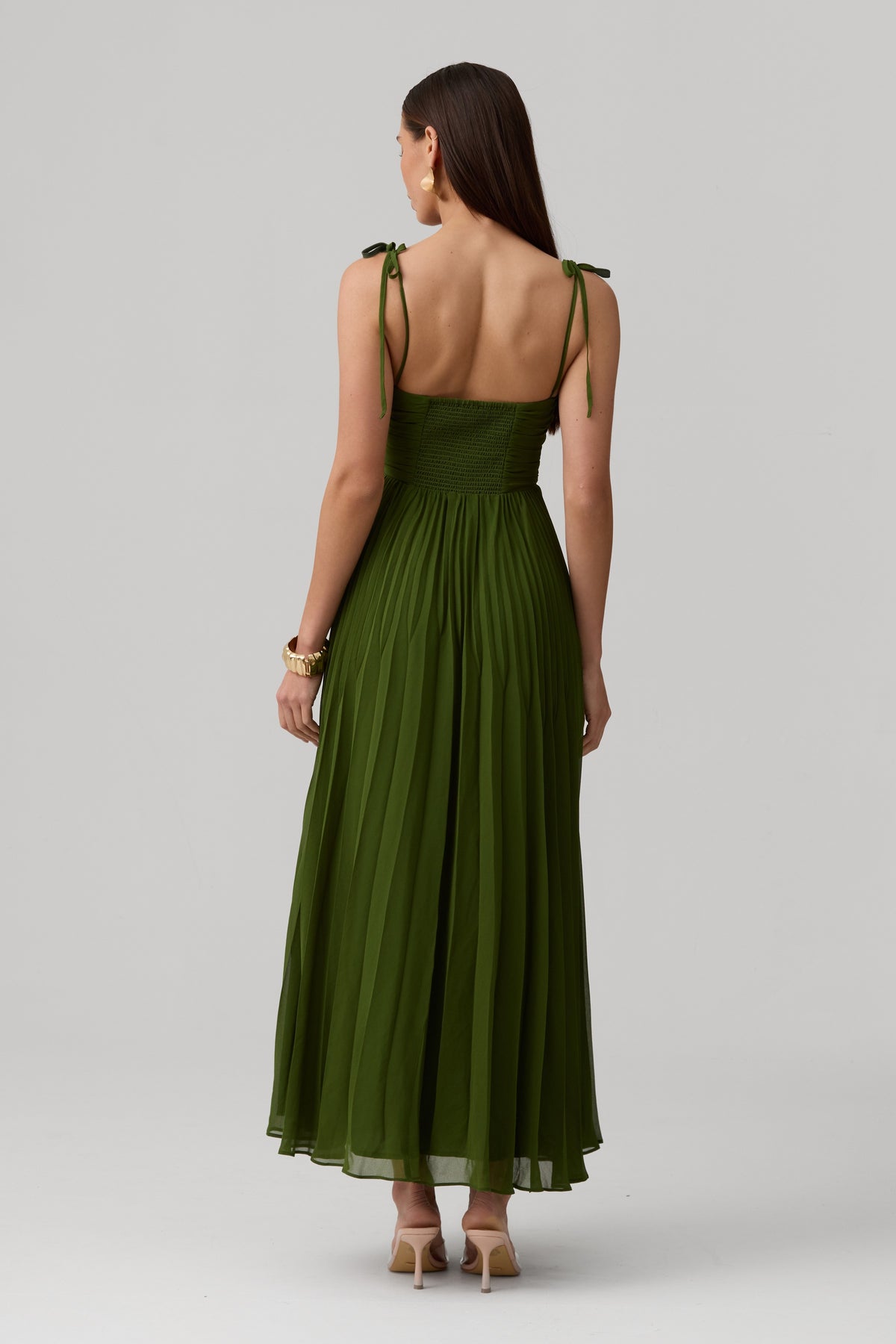 Lina Dress-Olive Green - image 1