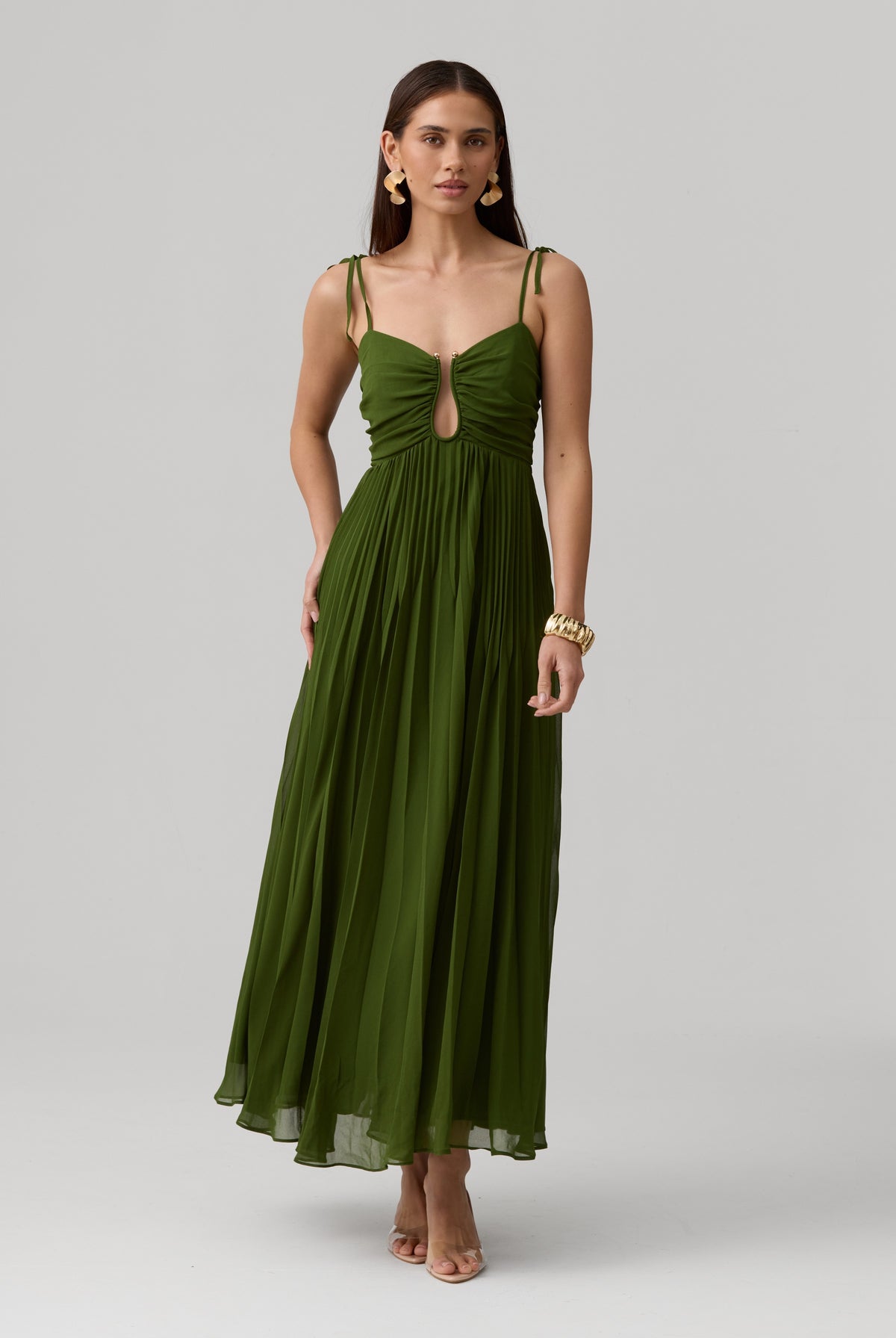 Lina Dress-Olive Green - image 10