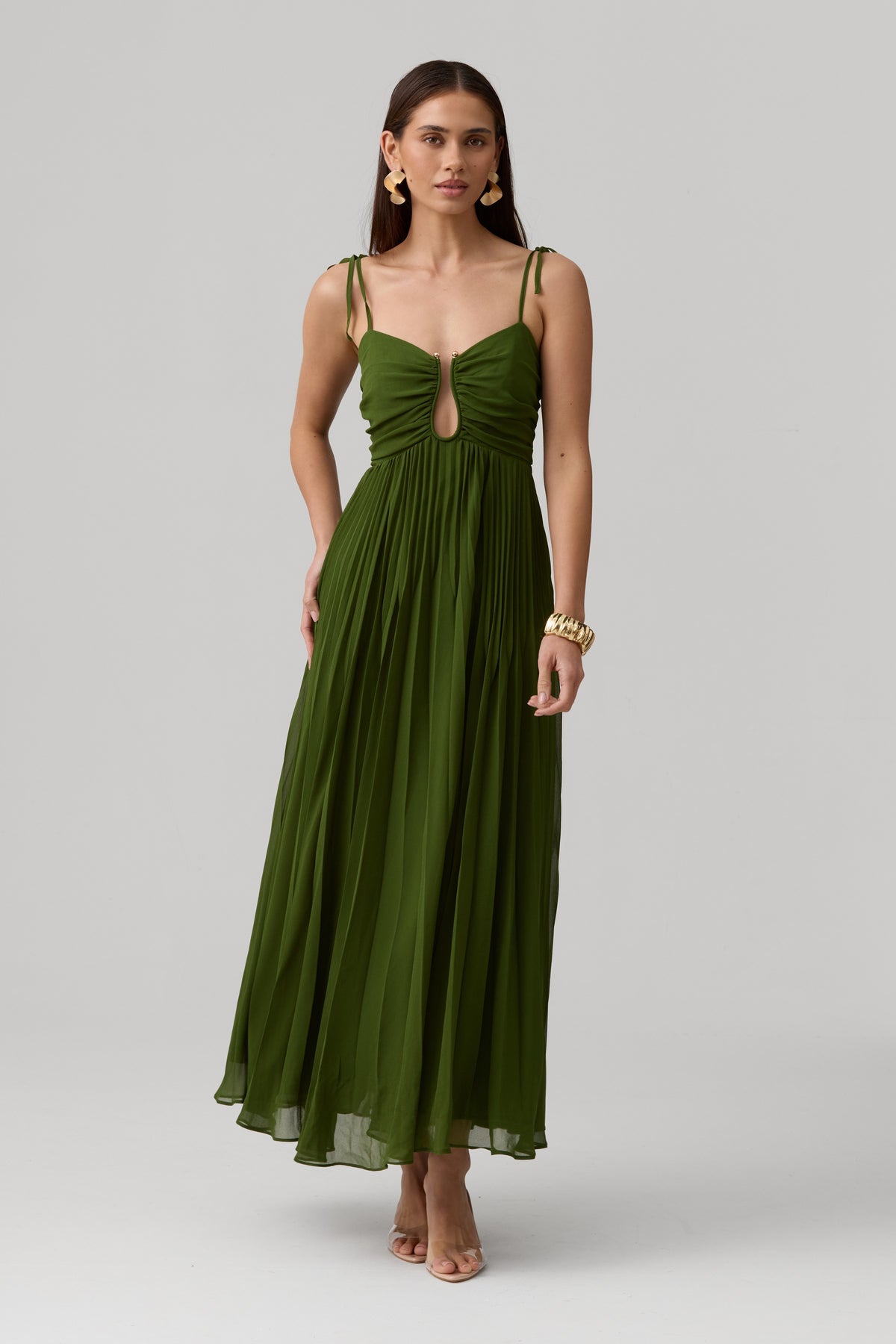 Lina Dress-Olive Green - image 10