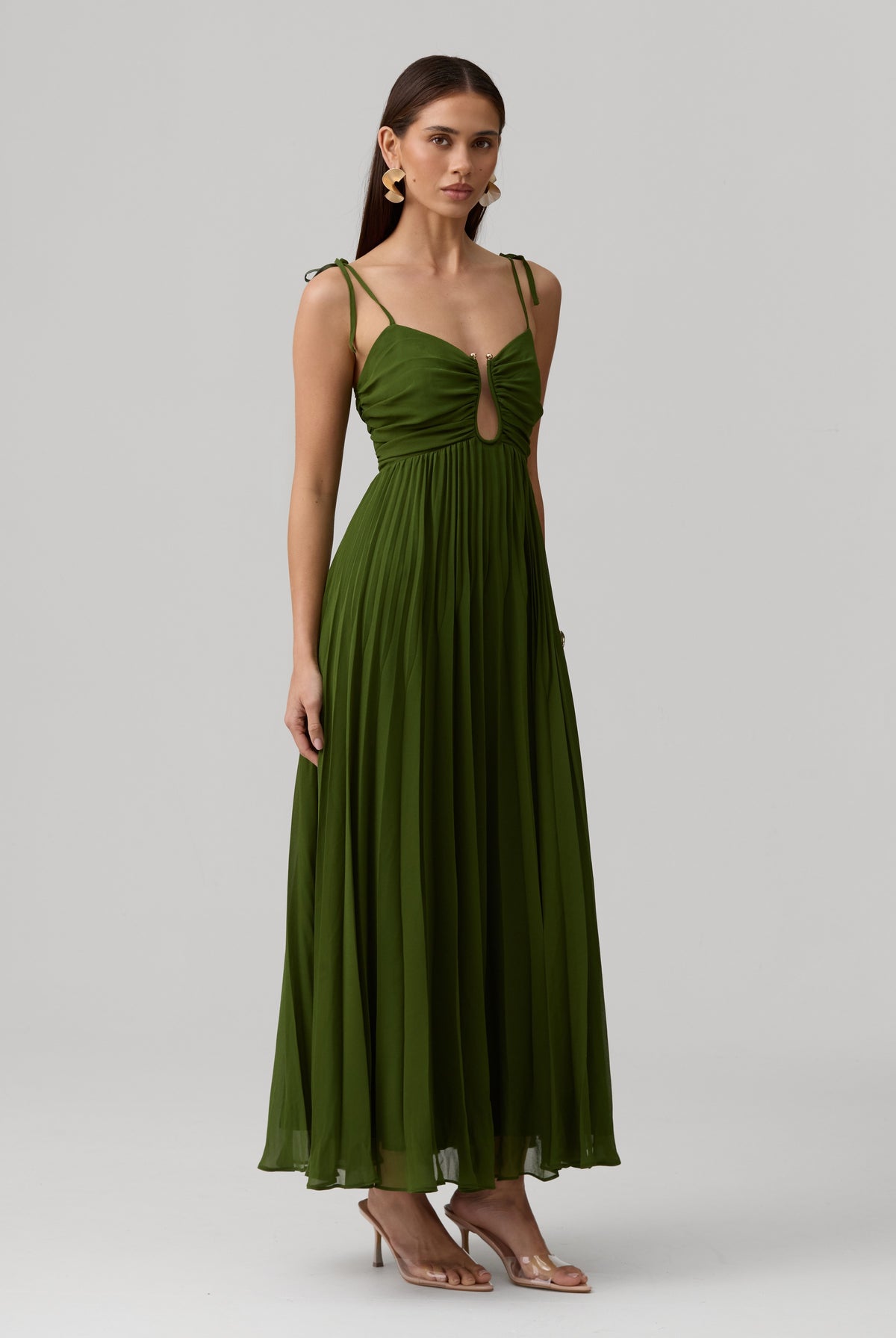 Lina Dress-Olive Green - image 6