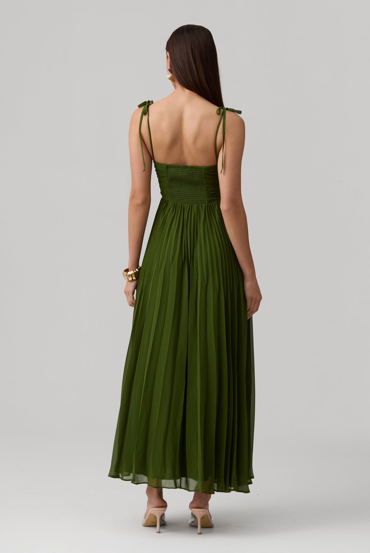 Lina Dress-Olive Green - image 7