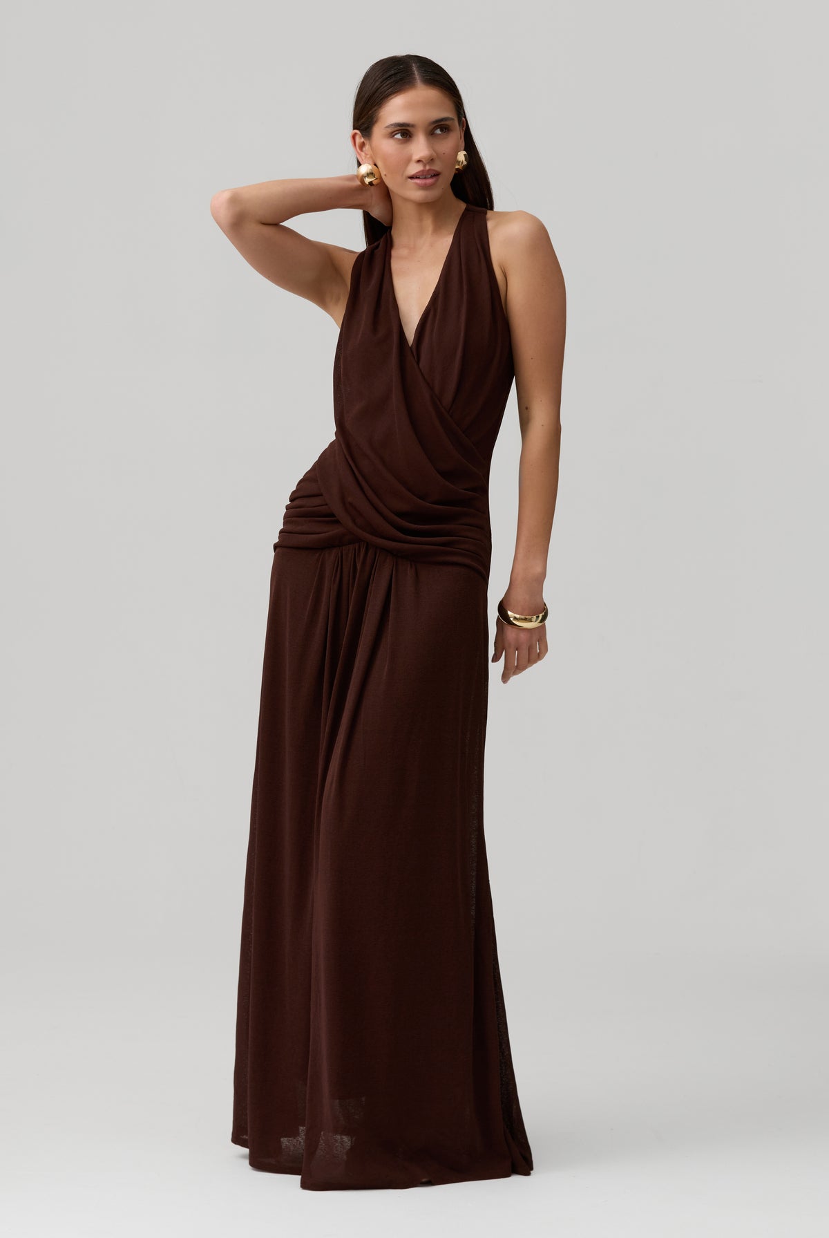 Geneva Dress in Brown