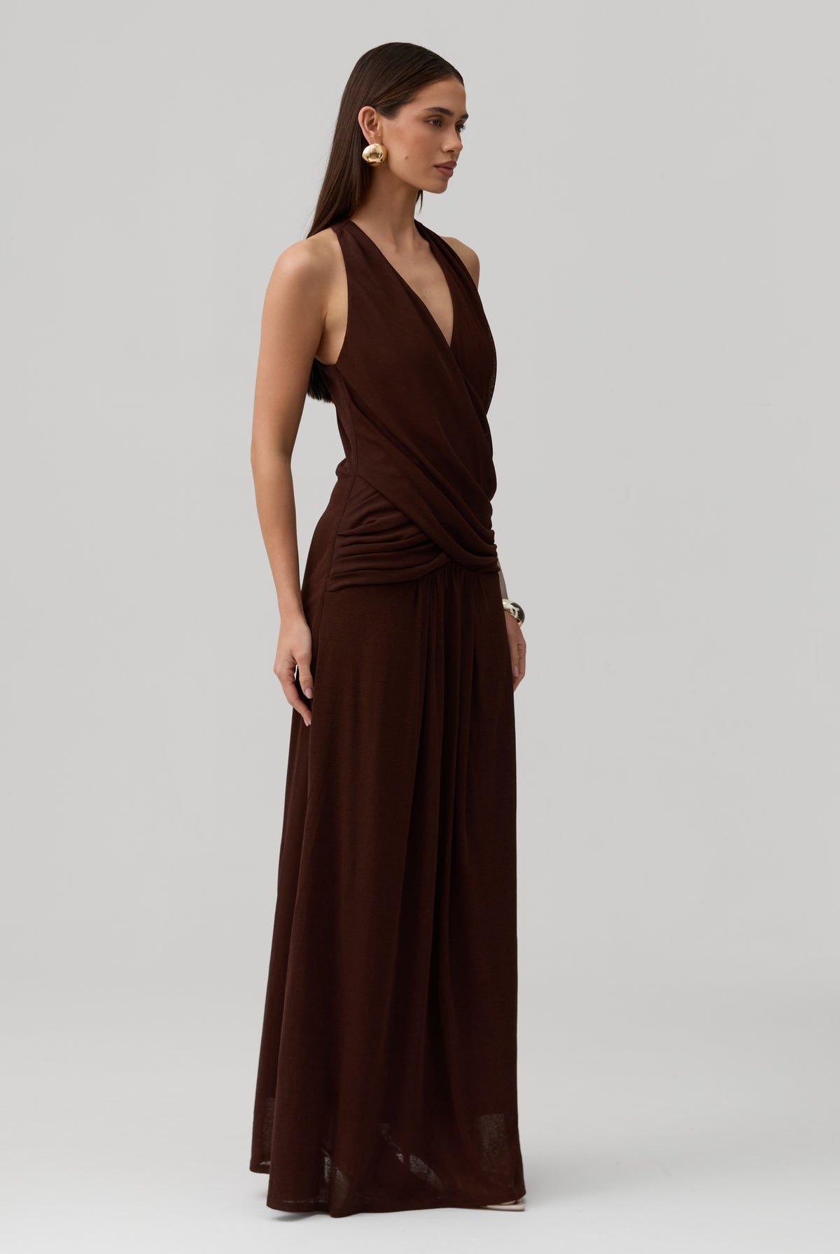 Geneva Dress in Brown