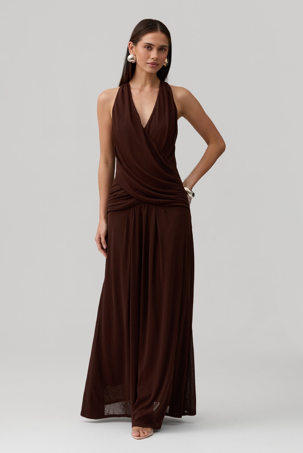 Geneva Dress in Brown
