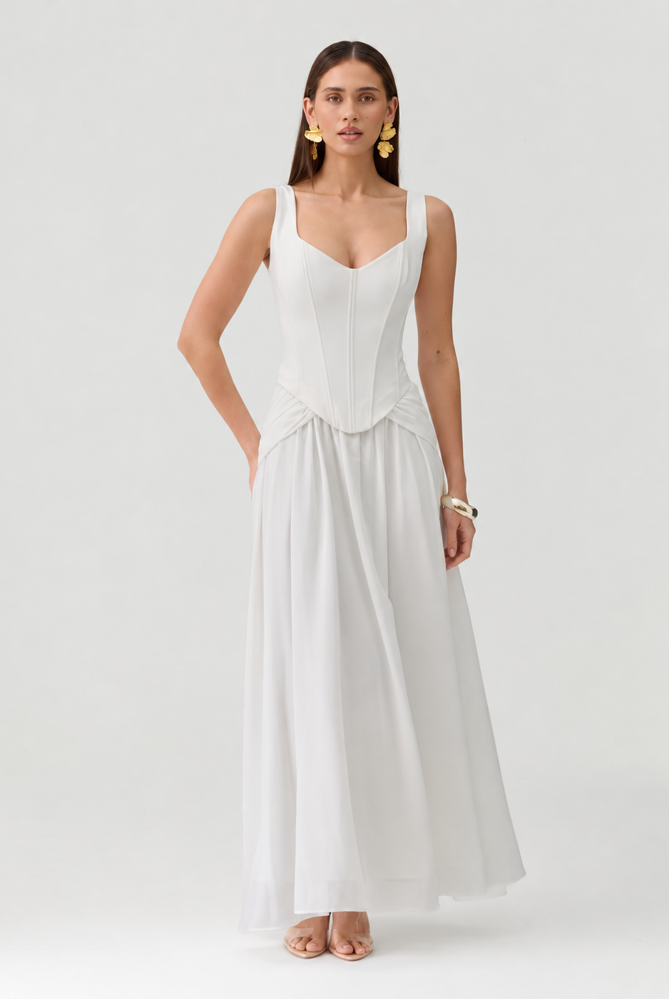 Lucia Dress White front view