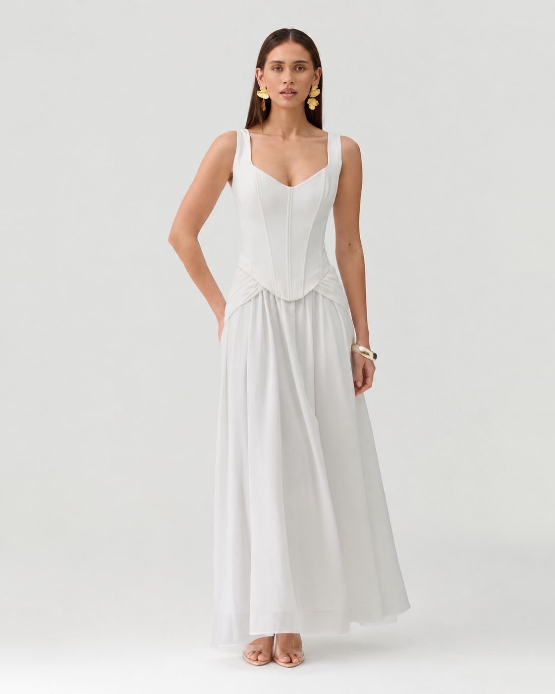 Lucia Dress White front view