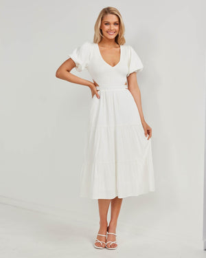 Quenna Dress-White