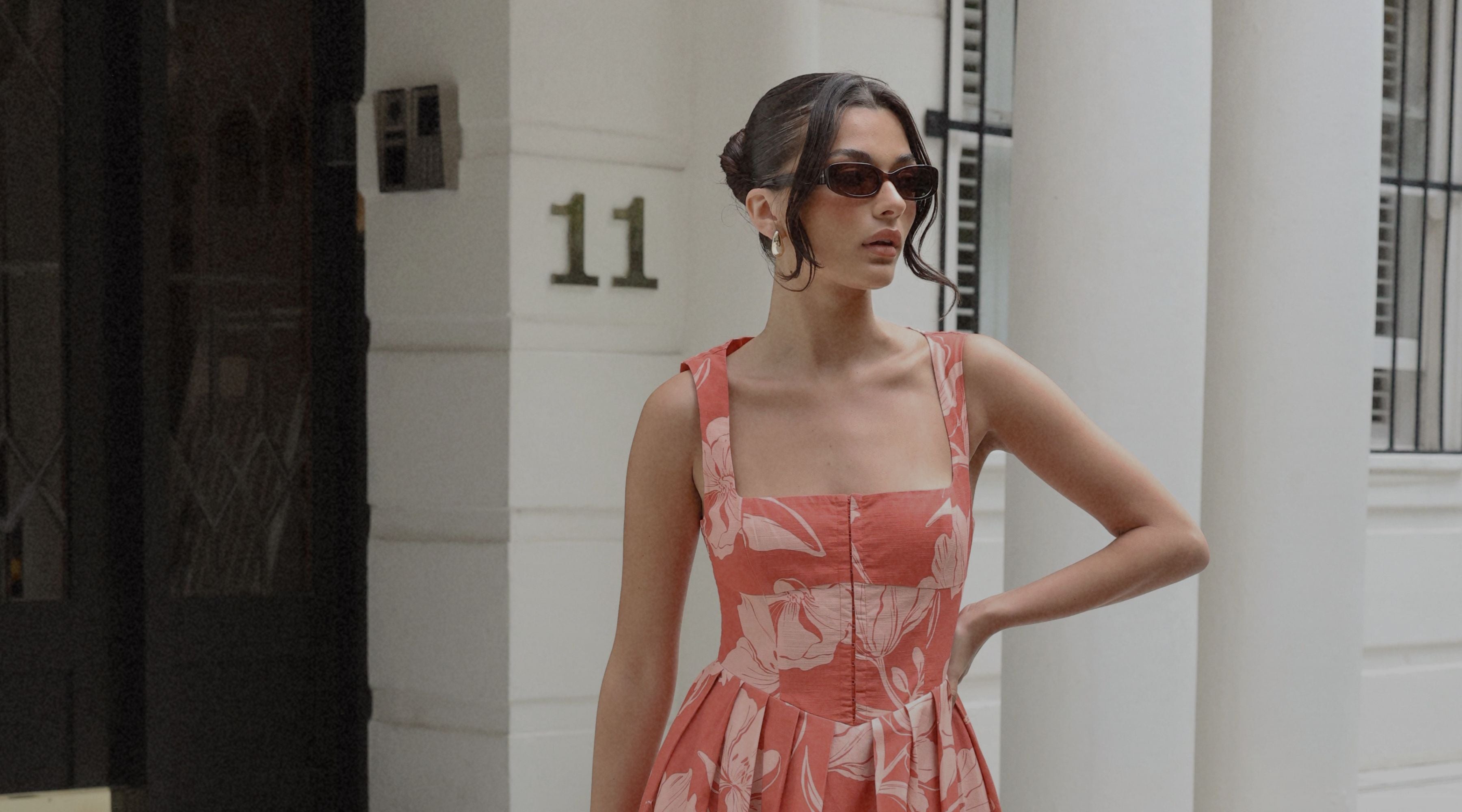 Rose Muse pleats floral print dress ピンク（Shop the Latest