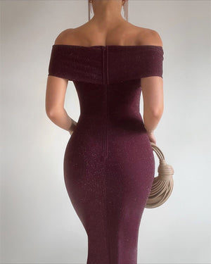 Brenda Dress-Aubergine