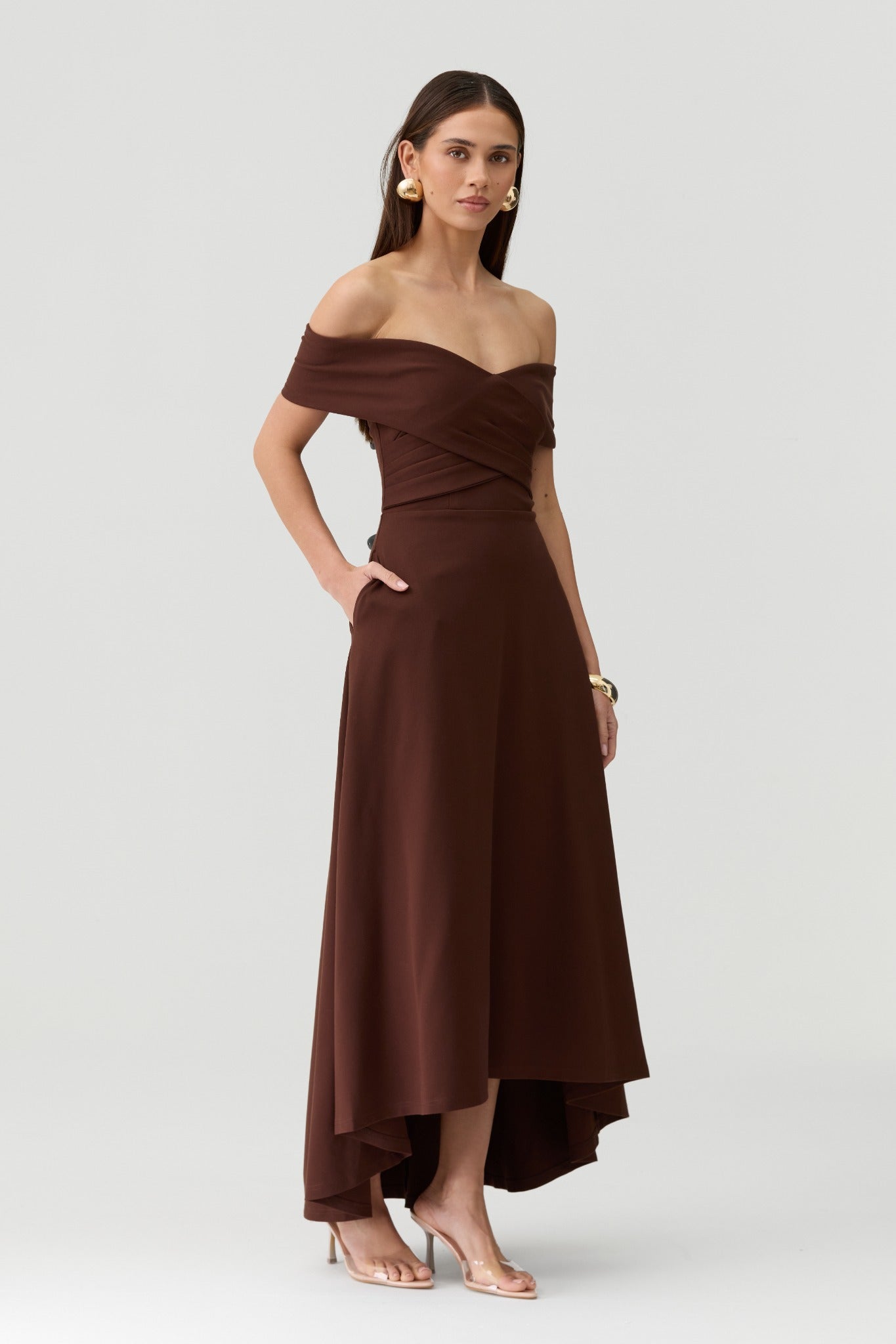 Belina Dress in Brown front view