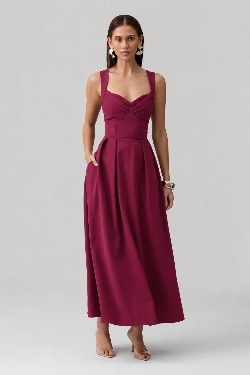 Elea Dress in Wine