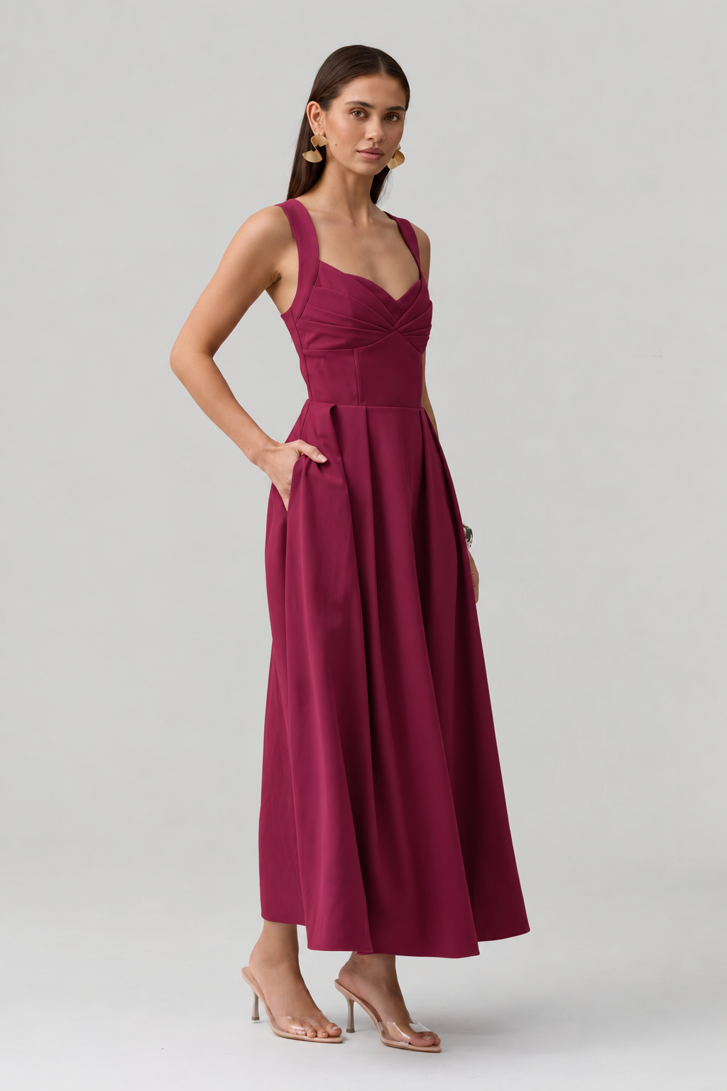 Elea Dress in Wine