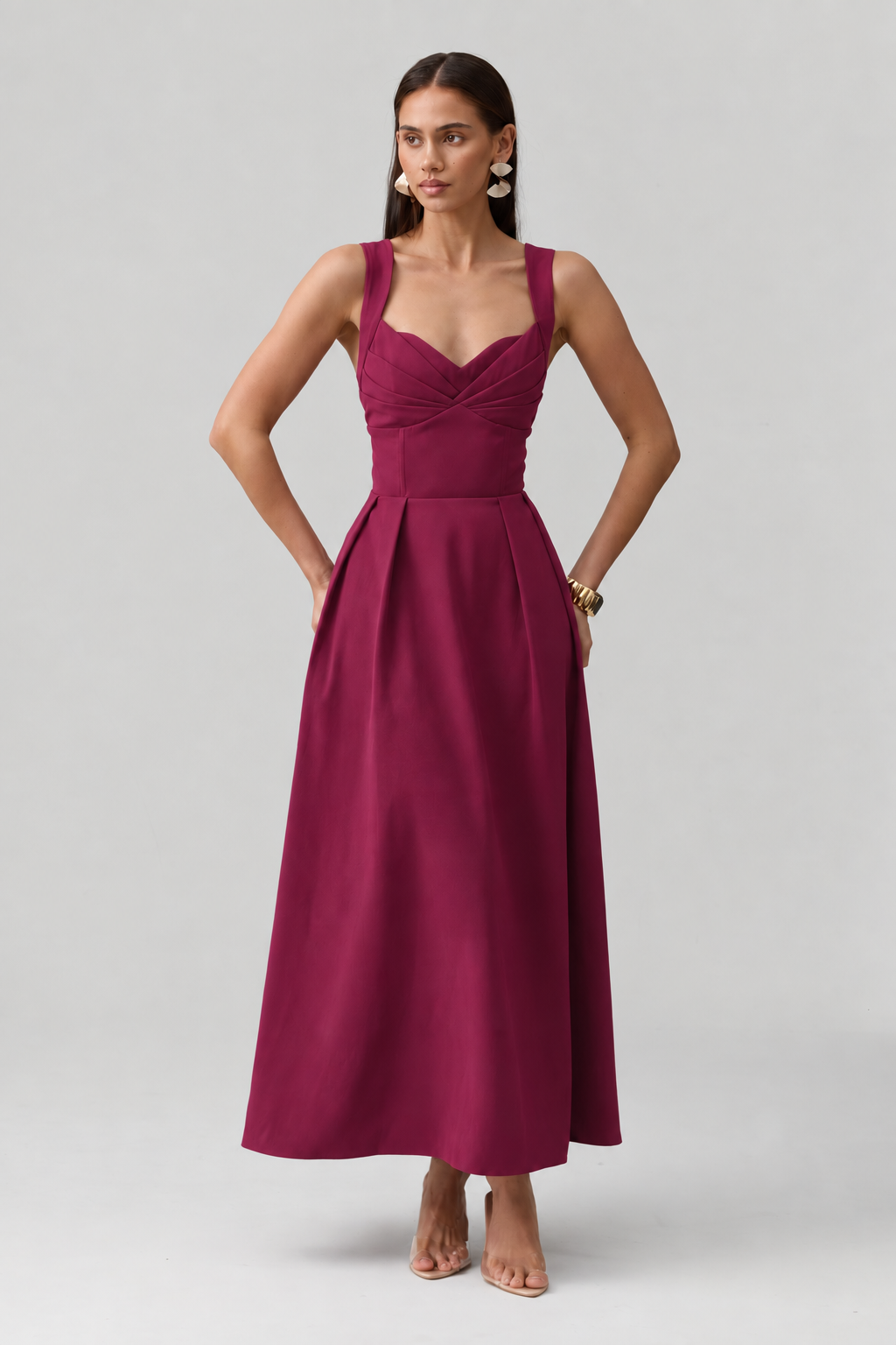 Elea Dress in Wine