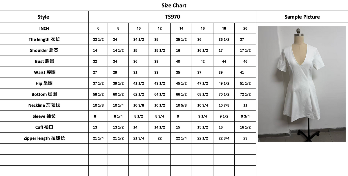 Noelle Dress-Black size chart