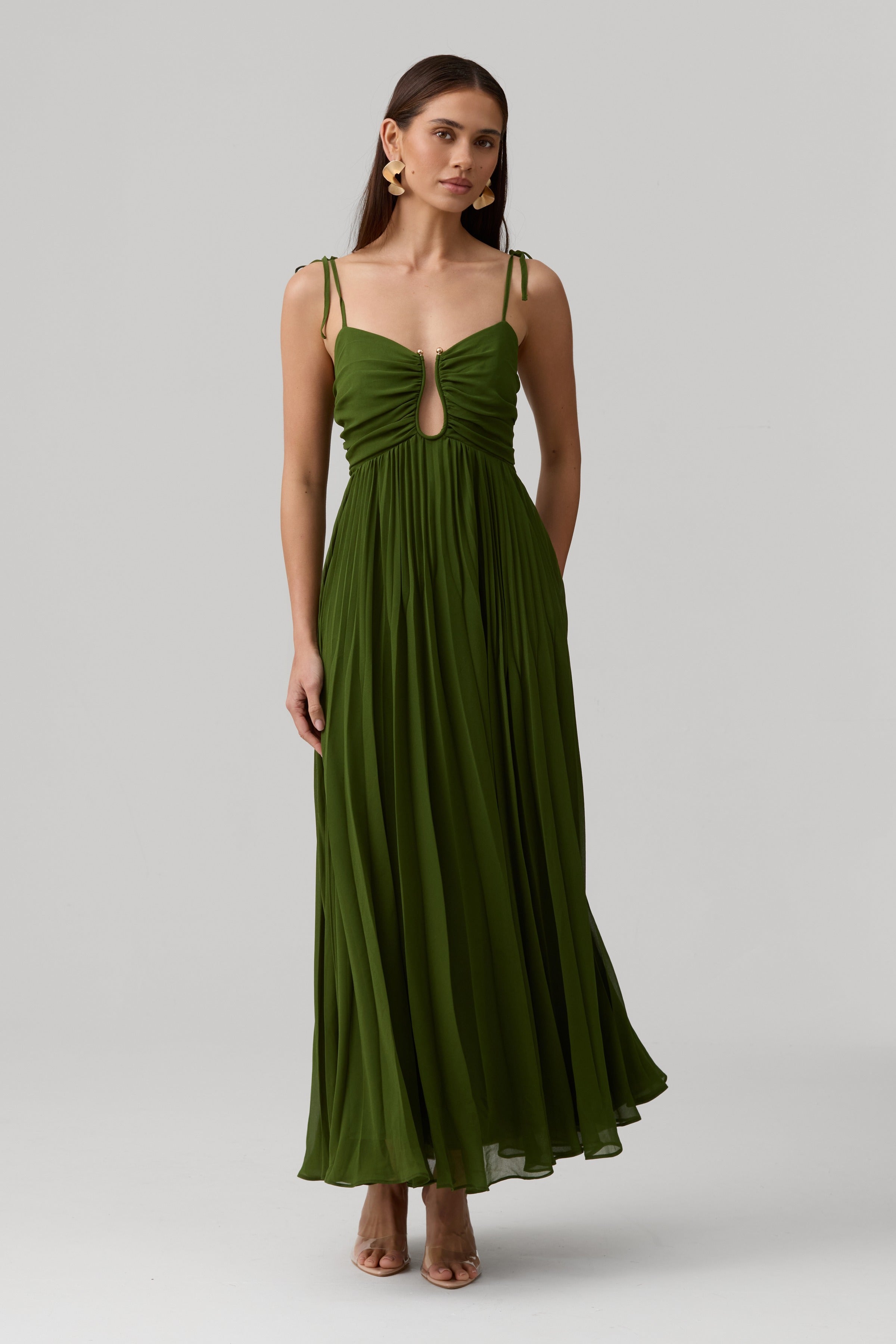 Lina Dress-Olive Green - image 11