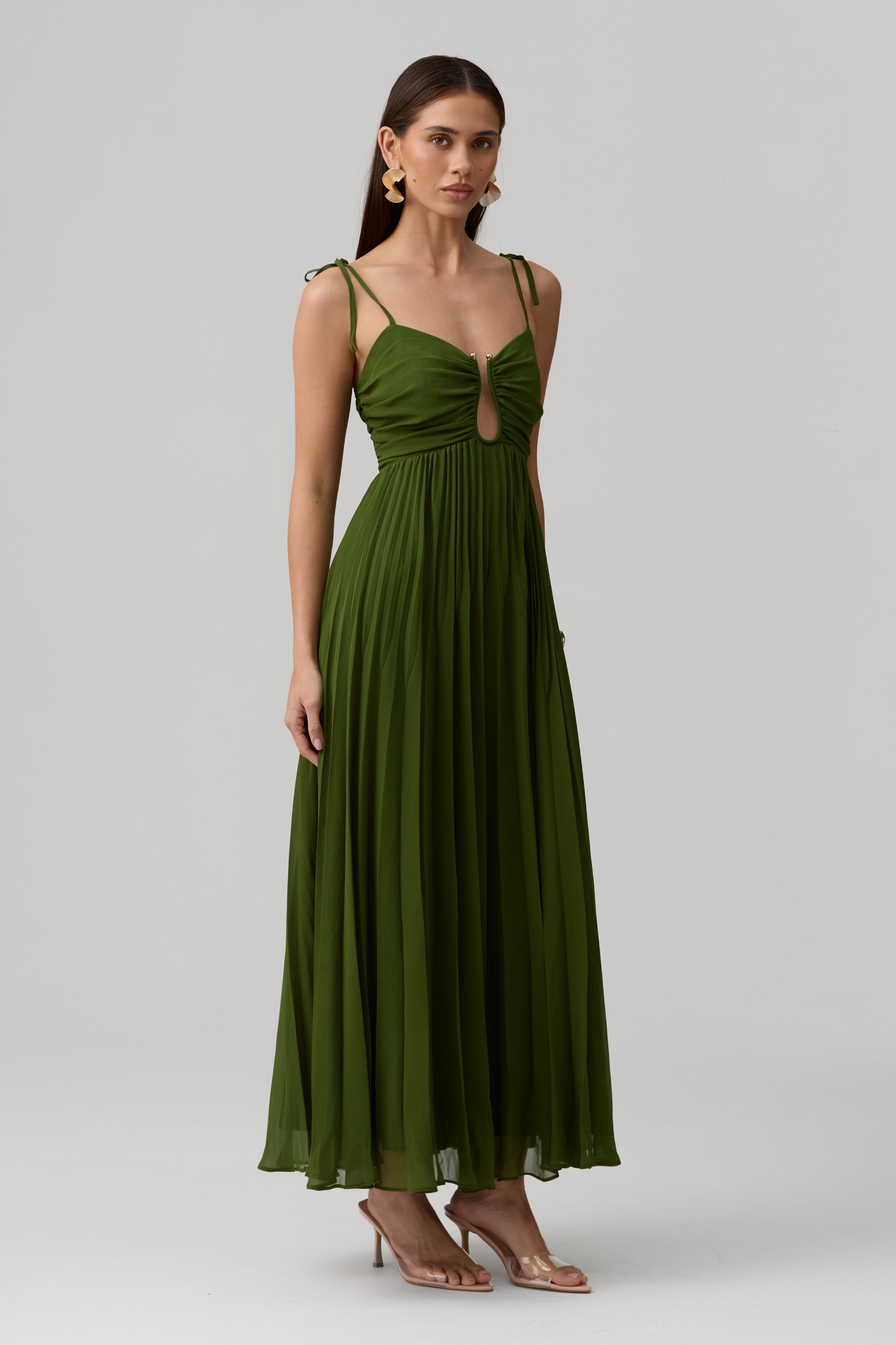 Lina Dress-Olive Green - image 6