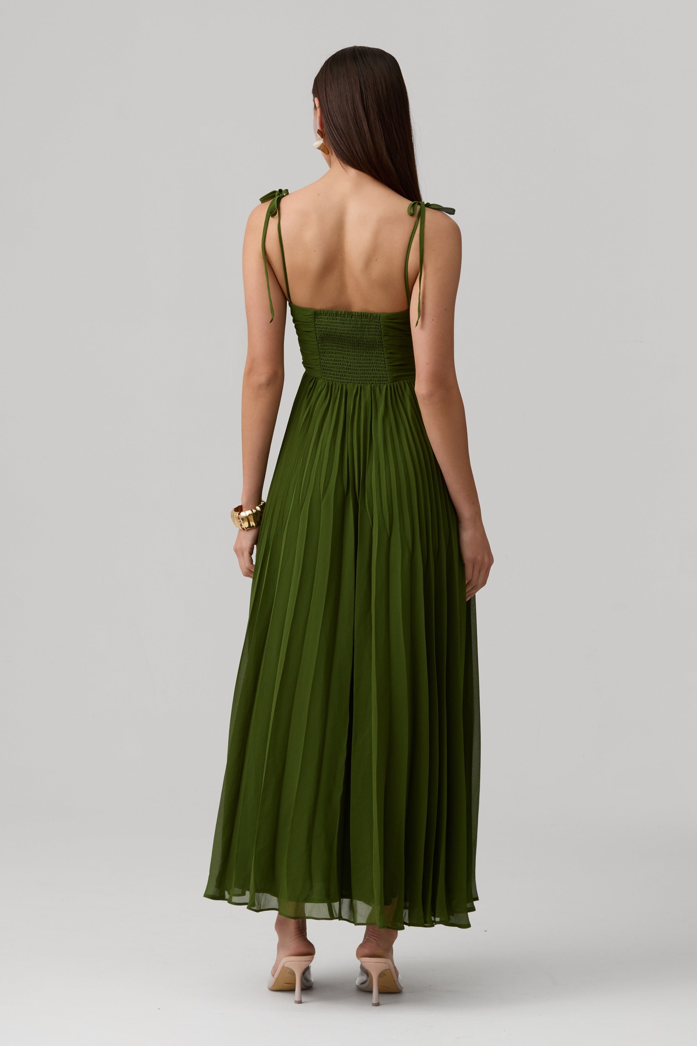 Lina Dress-Olive Green - image 7