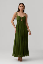 Lina Dress-Olive Green - image 9