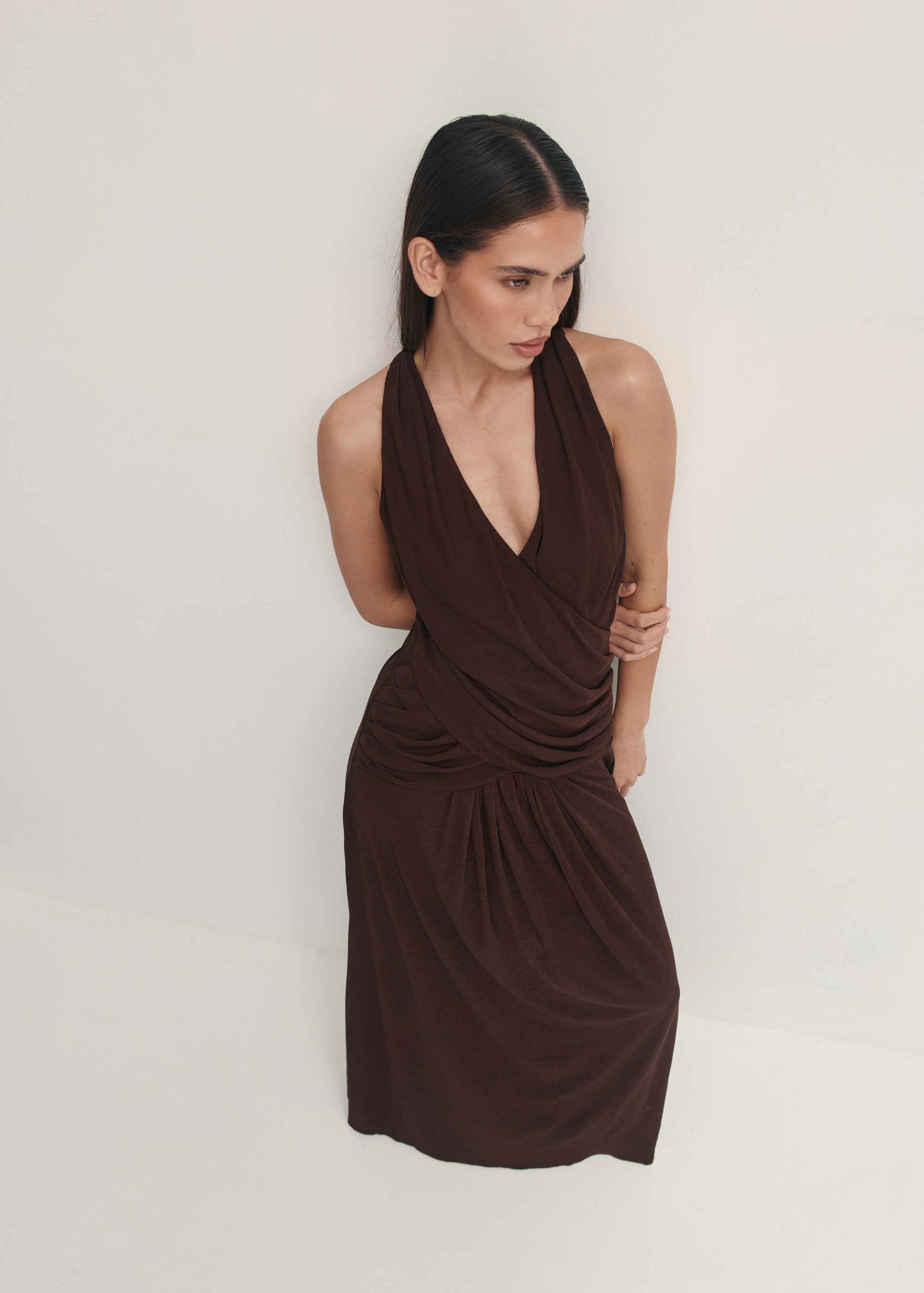 Geneva Dress in Brown – Lumière campaign