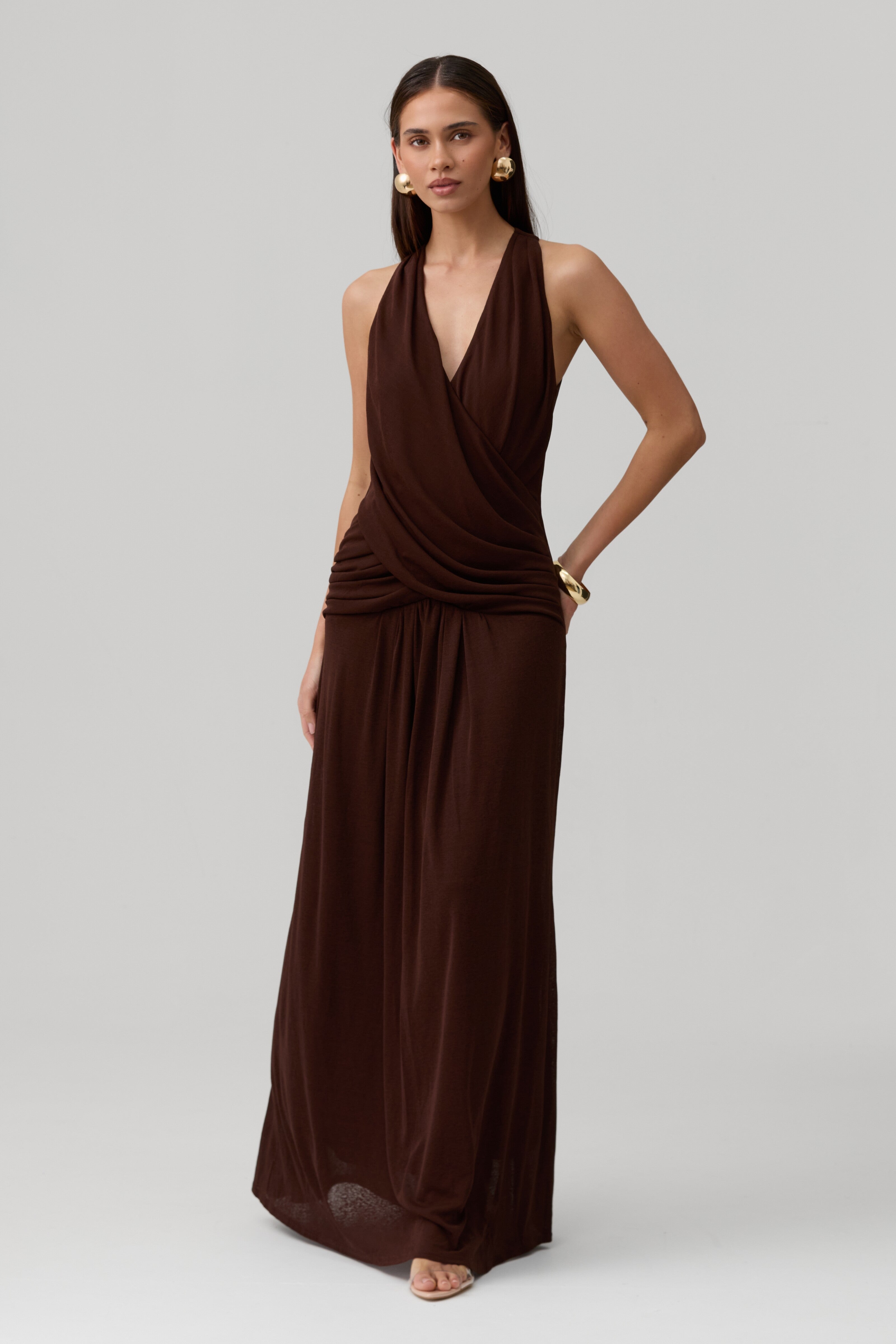 Geneva Dress in Brown