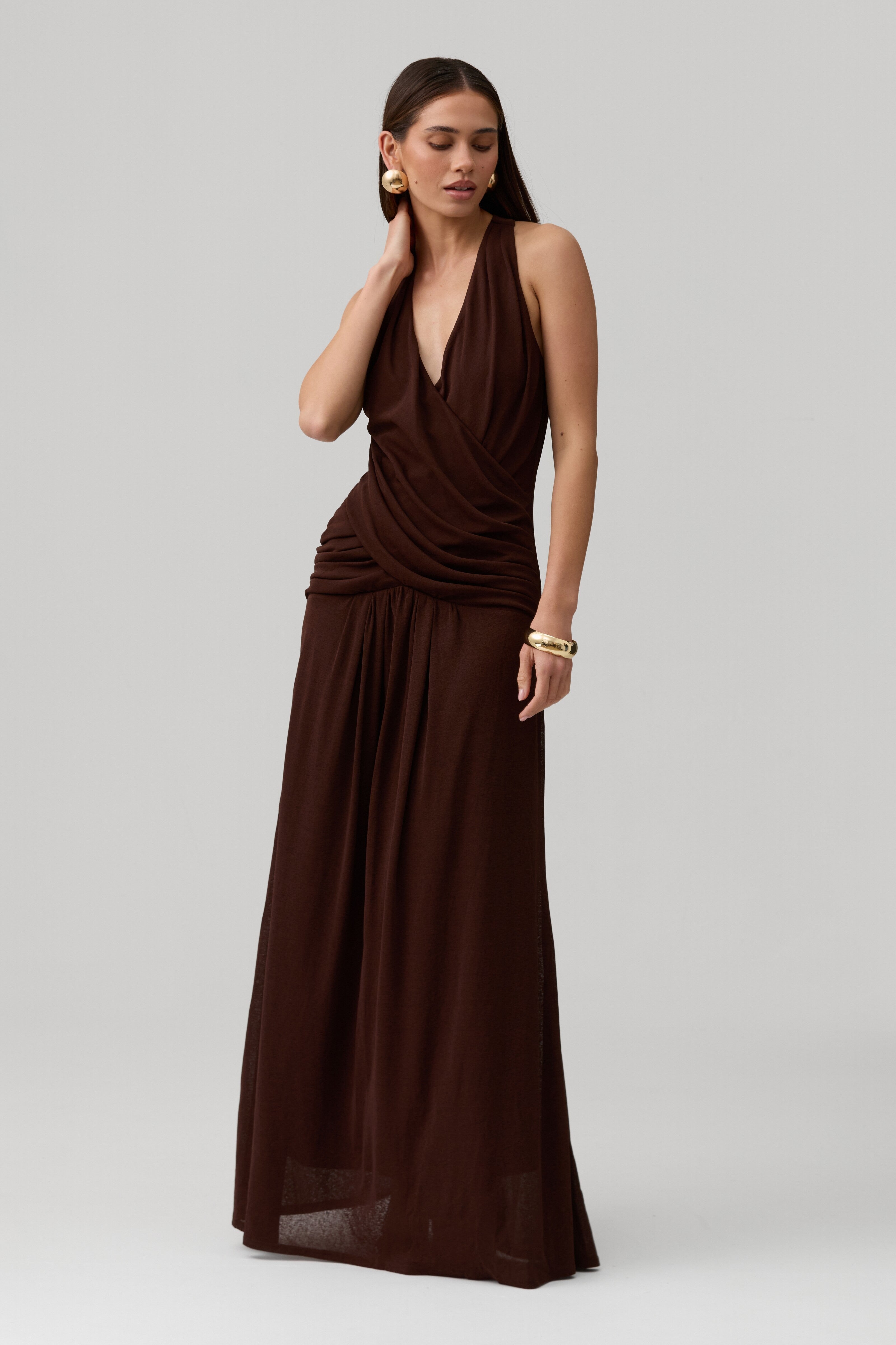 Geneva Dress in Brown