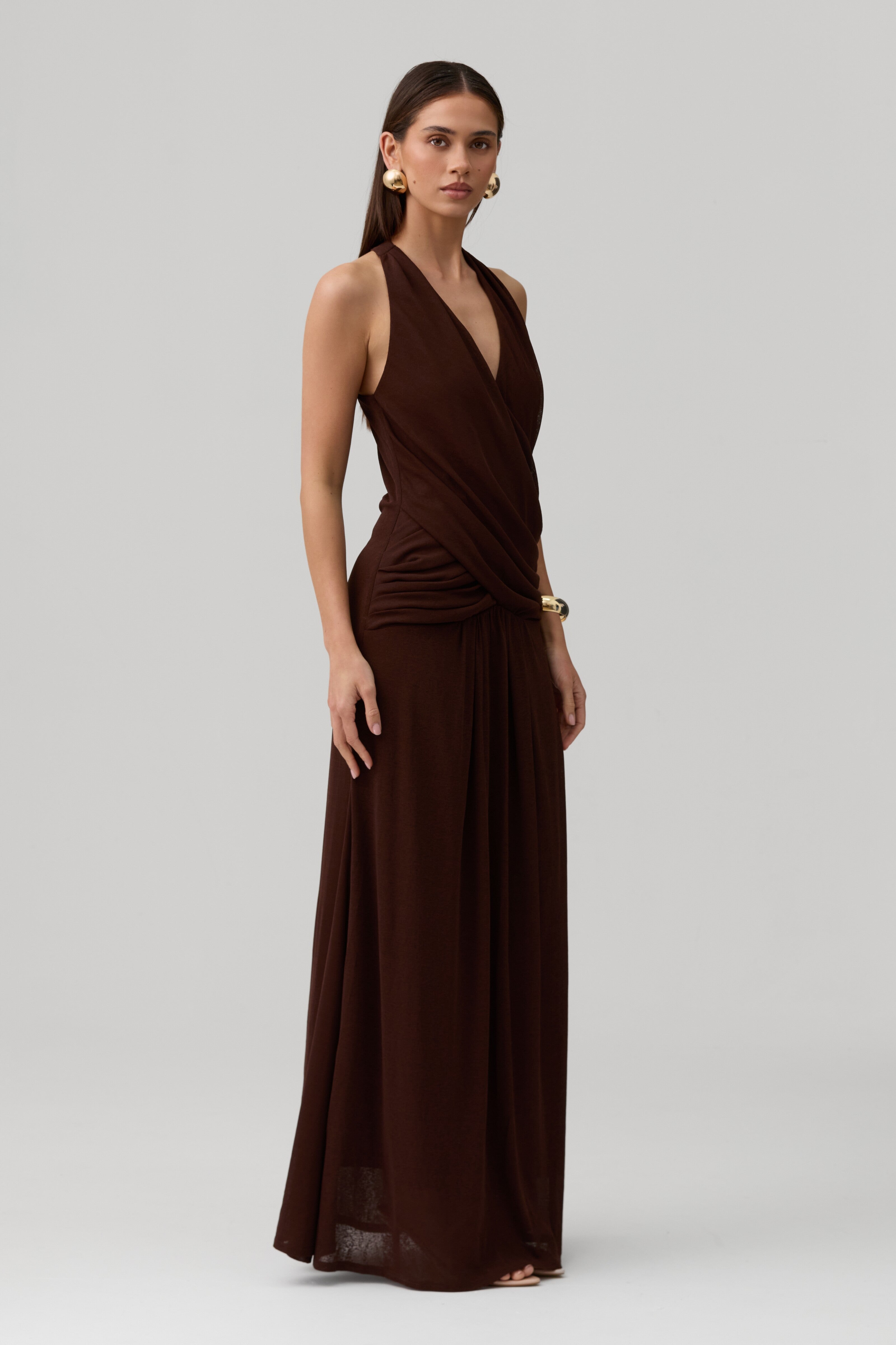 Geneva Dress in Brown