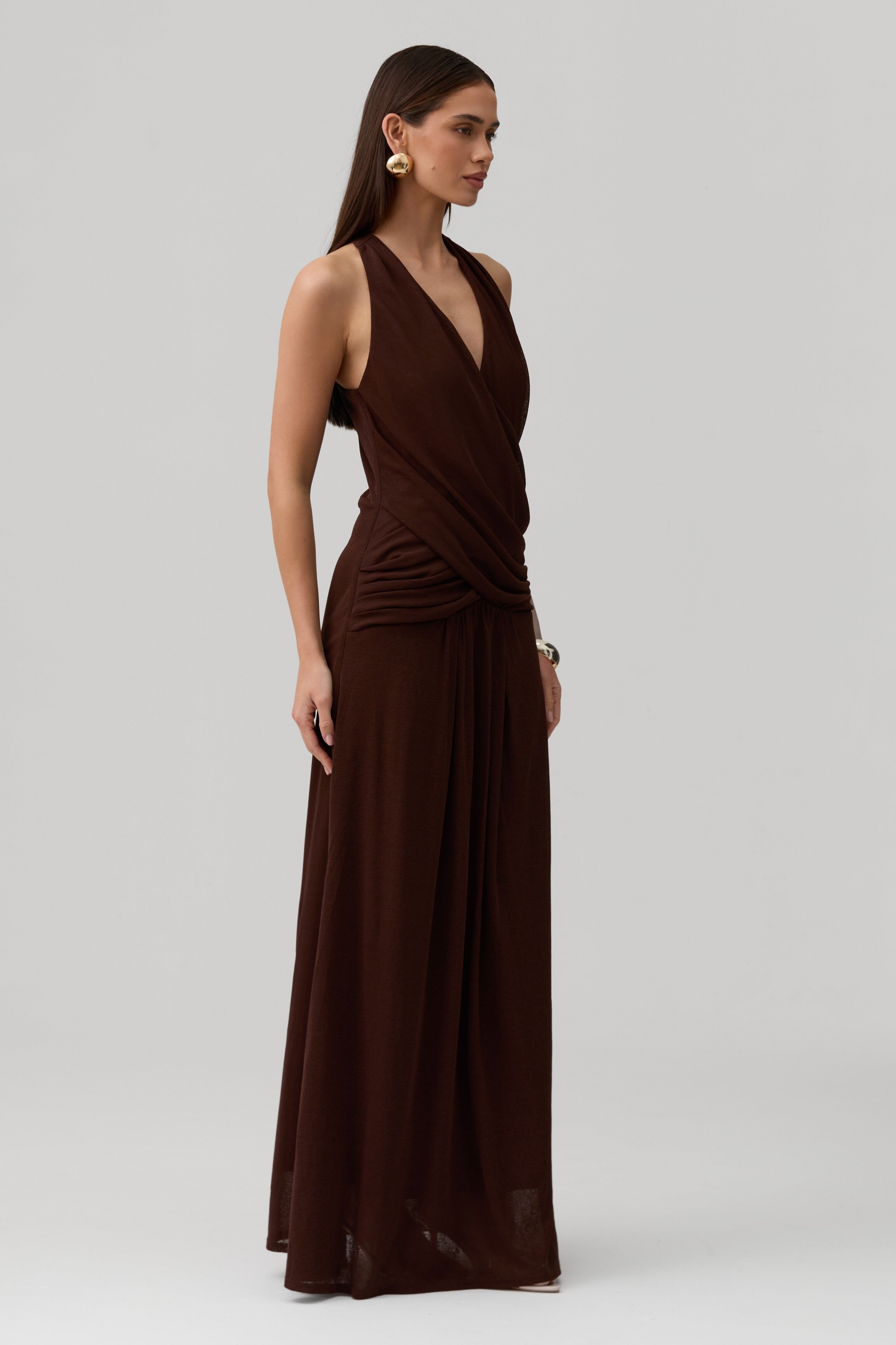 Geneva Dress in Brown