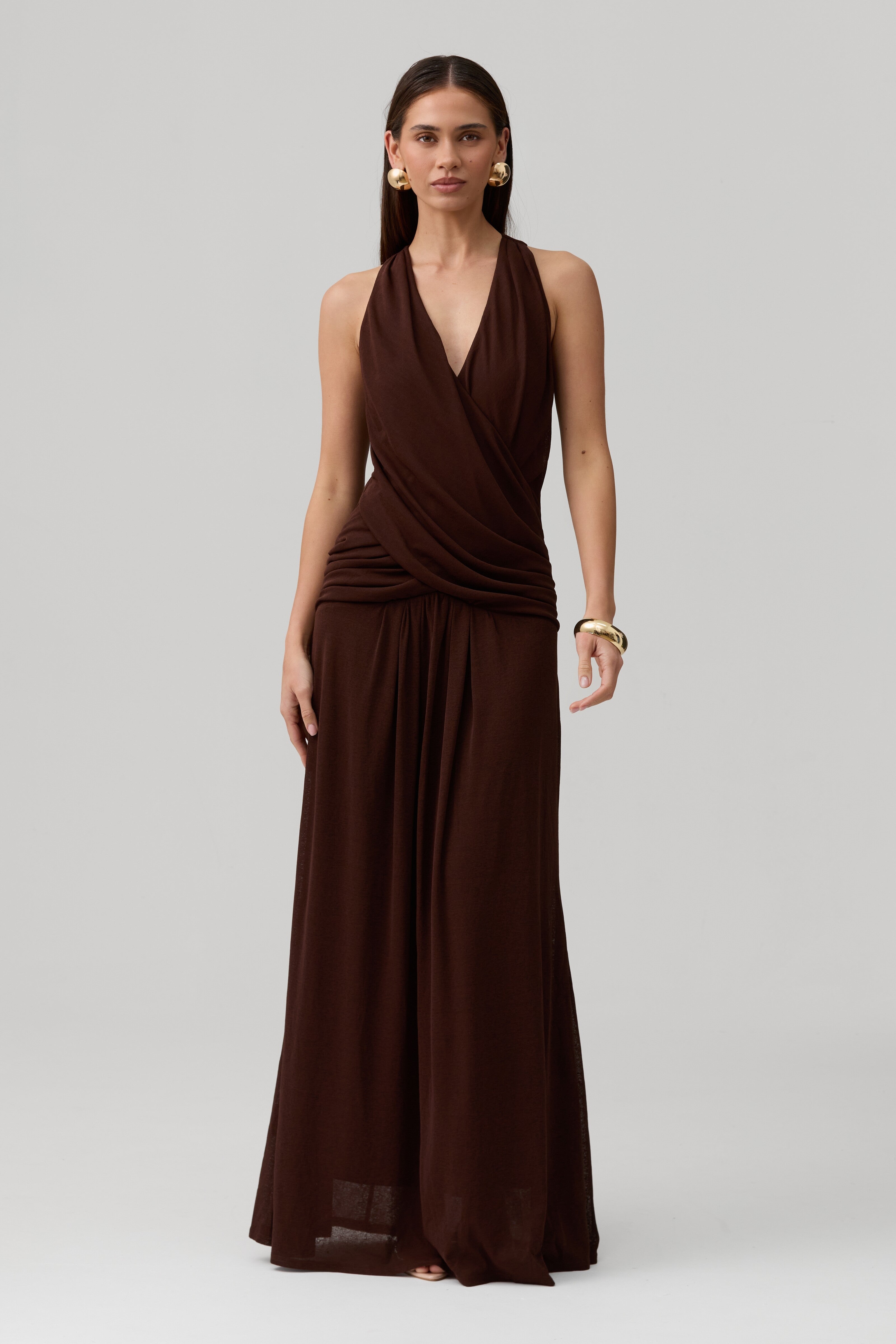 Geneva Dress in Brown