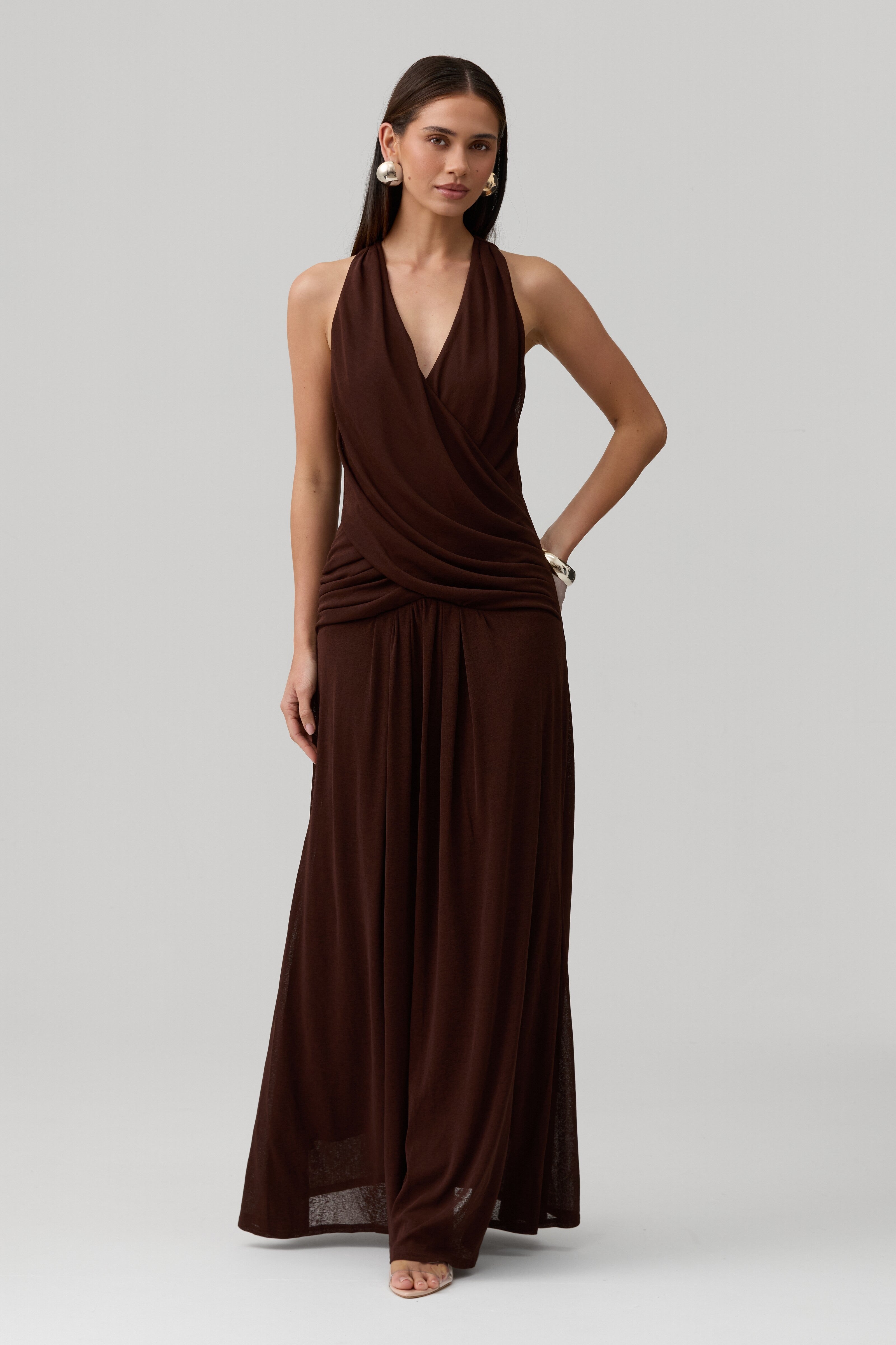 Geneva Dress in Brown