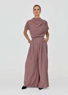 Sharee Top Mocha Mousse – women's cap sleeve co-ord top by Twosisters The Label, front view
