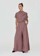 Sharee Pants Mocha Mousse – women's wide leg co-ord pants by Twosisters The Label, front view