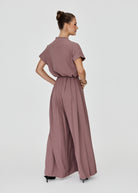 Sharee Pants Mocha Mousse – wide leg workwear pants with concealed front zip, styled view
