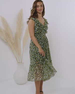 Laurel Dress - Green Floral