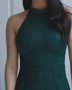 Leah  Dress - Emerald Green