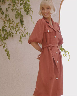 Calista Dress - Rust