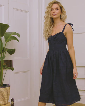 Vienna Midi Dress - Navy