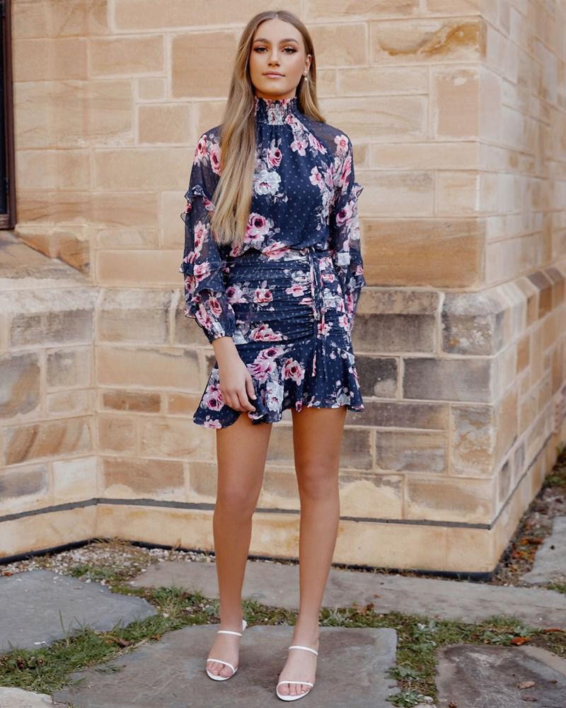 Piper Dress Navy Floral