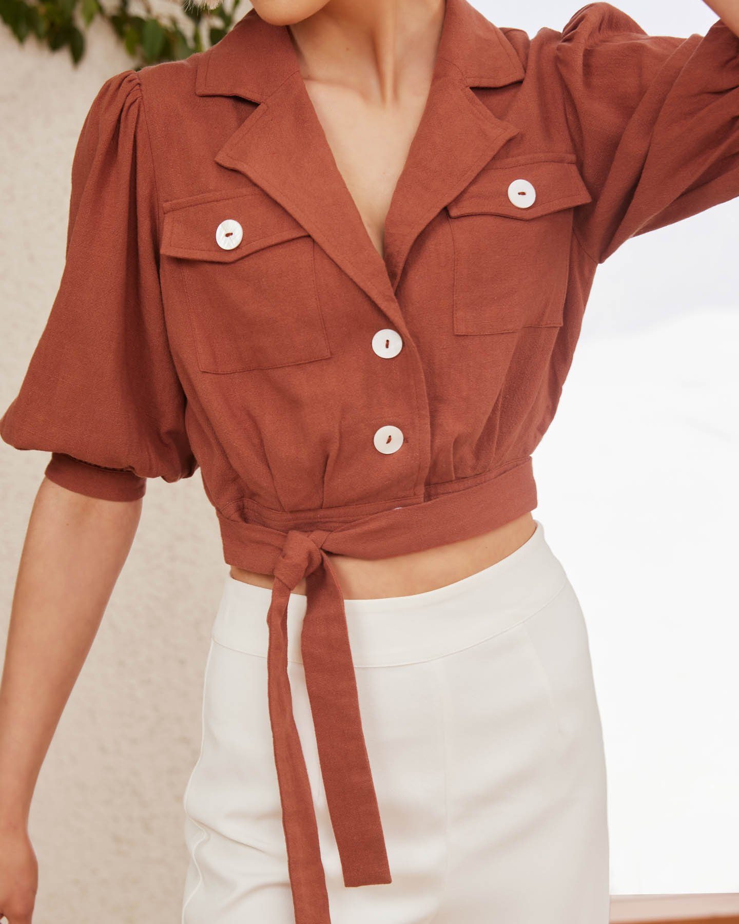 Twosisters The Label Jillian Top Rust