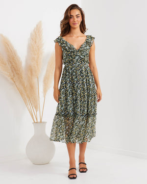 Laurel Dress - Green Floral