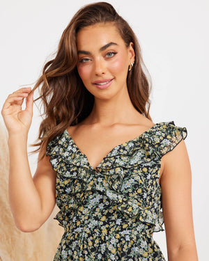 Laurel Dress - Green Floral