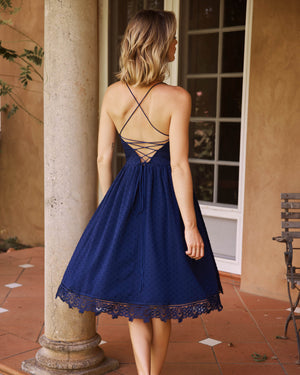 Taluya Midi Dress - Navy