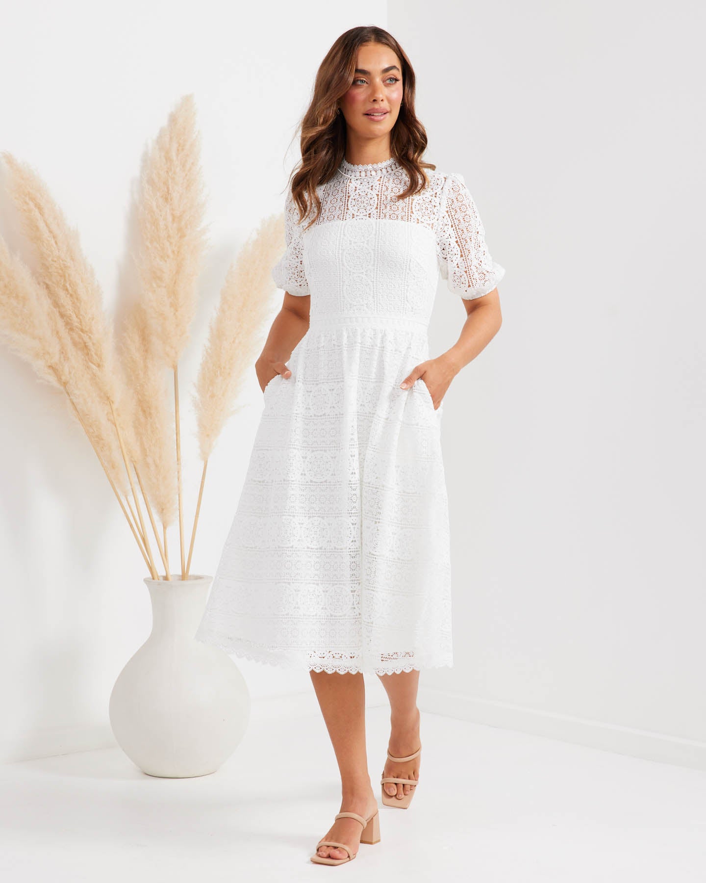 Sandra Dress-White