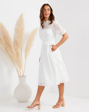 Sandra Dress-White