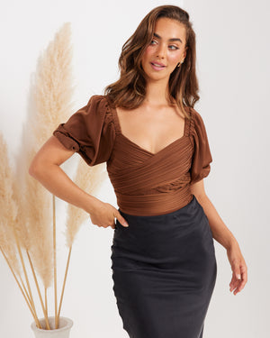 Magnolia Bodysuit-Brown