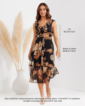 Carmela Dress-Black Floral