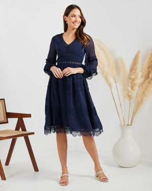 Frida Dress-Navy