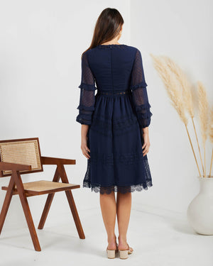 Frida Dress-Navy