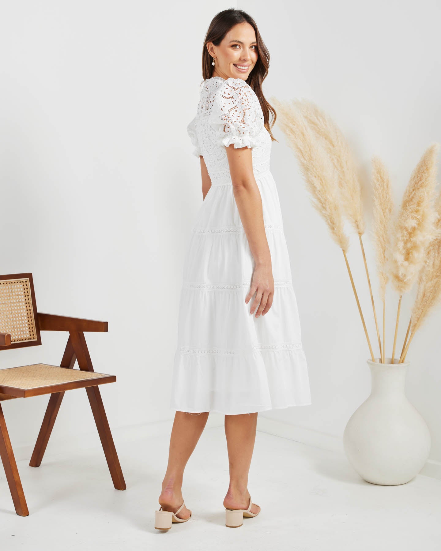 Zara white eyelet dress sales